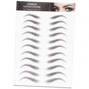 Autocollants pour sourcils 6D, autocollants professionnels pour sourcils, outil de maquillage pour femmes et filles (noir) (BLACK-10) - Neuf
