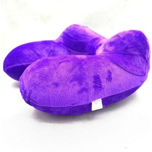 KALANKA-Coussin de nuque gonflable / coussin de voyage gonflable fabriqué en velours doux et housse de coussin lavable Coussin de nuque compact idéal pour les voyages en voiture, en avion (violet) - Neuf