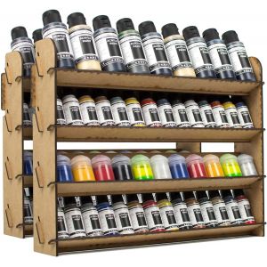 Paint station support peinture maquette. Support de rangement en bois pinceaux warhammer porte pot peinture citadel vallejo acrylique hobbyzone tamiya (2x Universal) - Neuf