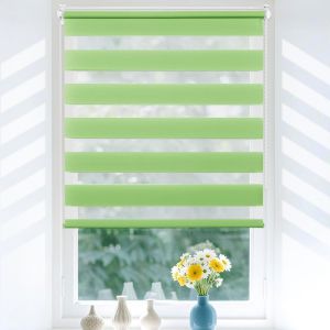 Store Enrouleur Jour Nuit Sans Perçage, Installation Facile Pour Fenêtre Porte, Intimité Pour Salon Chambre Bureau, 70l X 150l Cm, Vert - Neuf