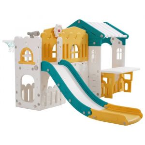 Maisonnette Pour Enfants-Duoku-Avec Toboggan-Tunnel De Jeu-Ballon De Basket-T&eacute;lescope Etc-Id&eacute;ale Pour Les Tout-Petits D&egrave;s 1 An - Neuf