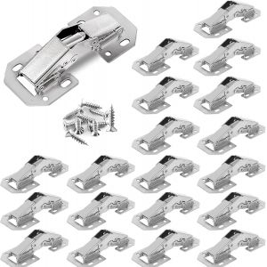 20 PCS Charniere Porte Placard, 3 Pouces 90&deg;Charniere Meuble, Charniere Porte Cuisine, Charni&egrave;res Penderie Commode Charni&egrave;re pour Armoires de Porte Cuisine - Neuf