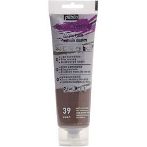 Peinture Acrylique Texture Crème pour la Décoration - Finition nacrée - 120 ML - Brun Varech - Neuf
