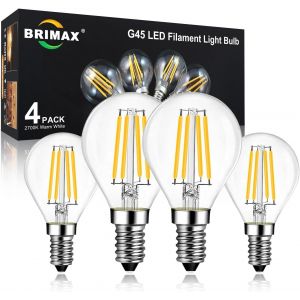 Ampoules Led E14 Blanc Chaud 2700k,Ampoule Edison 6w (Équivalent 60w),600lm Ampoule Led À Filament En Verre Clair, Ampoule G45 Ac220-240v,Angle D'éclairage 360°,Non Variable,Lot De[Amp741245] - Neuf