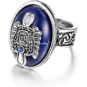 Kahfl-Vampire Diaries Bague Vintage En Argent Gravé Lapis Bague Punk Bijoux Pour Homme Et Femme - Neuf