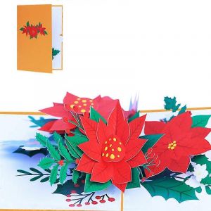 Joyeux No&euml;l Pop-Up Carte de No&euml;l Fleur B&eacute;n&eacute;diction des Cartes avec Enveloppes - Neuf