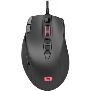Souris de Gaming LM15 Gaming avec 13 Touches Programmables (&eacute;clairage &agrave; Del RVB, Capteur Optique PAW3327, 6 200 DPI) Design Ergonomique & Palm Grip Syst&egrave;me de Poids pour FPS, RTS et MOBA - Neuf