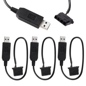JGD-3 Pi&egrave;ces 32cm Pleine Vitesse C&acirc;ble Adaptateur D'alimentation &agrave; Manchon de Ventilateur 12V USB vers 4 Broches Molex, C&acirc;ble Adaptateur USB vers 4 Pin Molex Ventilateur - Neuf