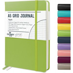 Carnet De Notes Quadrillé A5, Couverture Rigide En Papier Quadrillé Avec Papier Épais De Qualité Supérieure 120 G/M², Carnet De 180 Pages Pour L'étude, La Planification, L'agenda - Neuf