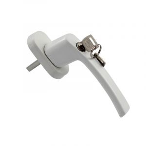 Lot de 4 poignées de fenêtre verrouillables en aluminium, longueur de tige 124 mm, avec 8 clés - Neuf
