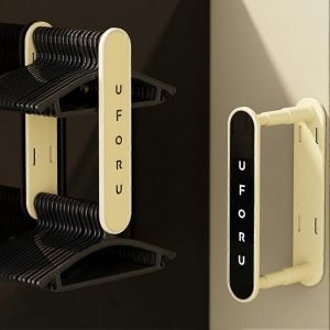 Cintre mural r&eacute;tractable, &eacute;tag&egrave;re de rangement pliable, gain de place dans le placard pour suspendre v&ecirc;tements et accessoires - Neuf