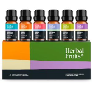 Aerosoul Lot D'huiles Essentielles Herbal Fruits, Pour Diffuseur De 6 (10 Ml), Huiles D'aromath&eacute;rapie, 100 % M&eacute;langes D'huiles Essentielles, Huiles Aromatiques, Qualit&eacute; Sup&eacute;rieure - Neuf