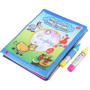 KALANKA-Pssopp Livre de Dessin d'eau Magique Livre de Tissu de Peinture à l'eau Stylo Magique Animaux Tableau de Peinture pour Les Tout-Petits garçons Filles âge 2 3 4 5 Ans - Neuf