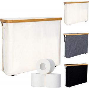 KALANKA-Boite Rangement Papier Toilette,Support Papier WC,Panier à Papier Hygiénique,réserves à Rouleaux de Papier Toilette,Organisateur d'Accessoires de Salle de Bains,Rangement Papier (Beige) - Neuf