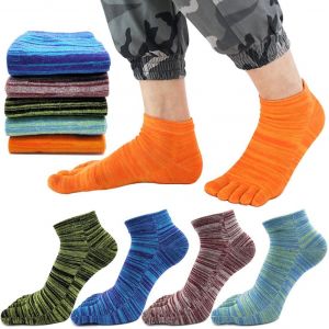Utigh-5 Paires De Chaussettes 5 Doigts Hommes/Femmes, Chaussettes Basses Homme/Femme Respirantes Et Souples, Socquettes En Coton Pour Le Sport Et Le Travail, Taille (Hommes:39-44, Femmes:35-40) - Neuf