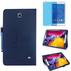ELVORIX-Tablettes Coque pour Samsung Galaxy Tab 4 7.0 inch 2014 (SM-T230 T231 T235),Full De Protection Multi-Angle Debout Etui Cuir Housse avec Stylus Pen,Protecteur Film (Blue) - Neuf