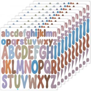 520pcs Autocollants Lettres, 10 Feuilles D'autocollants Lettres Minuscules Majuscules 2,5 Cm 5 Cm Autocollants Vinyle Imperméables Scrapbooking Affiche Artisanat (Coloré A) - Neuf