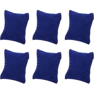 Kal-6pcs Bracelet Montre Oreiller, 3,54"" X 3,15"" Flanellette Bijoux Présentoir Oreillers Pour Bangle Coussins Présentoir Rangement, Bleu - Neuf