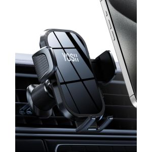 Yosh Support Téléphone Voiture [Double Verrouillage] Porte Téléphone Rotatif À 360 Degrés Pour Grille D'aération De Voiture Gps Pour Smartphone Iphone Android (Noir) - Neuf