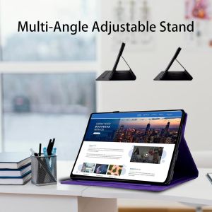 Coque Pour Samsung Galaxy Tab A9 8.7'' 2023 Sm-X110/ X115 Premium Cuir Pu Housse Motif De Diamant Etui De Protection Poche Case Avec Support, Violet - Neuf