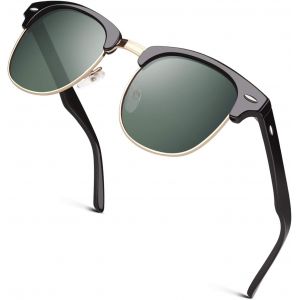 Lunettes De Soleil Homme Femme Polaris&eacute;es Retro Demi-Cercl&eacute;es Demi-Monture Protection Uv400 Gqo6 - Neuf