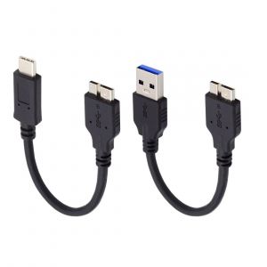 Lot De 2 C&acirc;bles Usb 3.0/Usb C M&acirc;le Vers Micro B M&acirc;le Pour Disque Dur Portable 15 Cm[Z1831] - Neuf