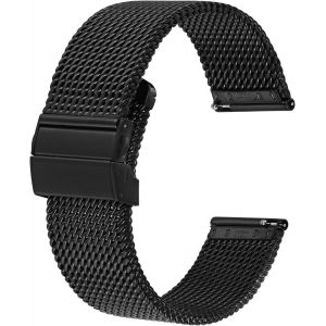 Kal-Bracelets De Montre En Métal, Boucle Déployante, Bracelets En Maille D'acier Inoxydable 316l, Bracelet De Remplacement À Dégagement Rapide Pour Hommes Et Femmes, 18mm 20mm 22mm - Neuf