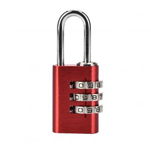 Cadenas a combinaison a 3 chiffres en alliage d'aluminium avec mot de passe pour porte, armoire, cloture (rouge) - Neuf