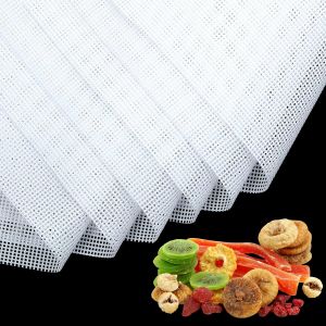 AYUHR-Feuilles Déshydrateur en Silicone, 8 Pièces Antiadhésif Feuille en Maille, Tapis de Déshydratation de Séchoir à Fruits Alimentaires Réutilisable Tapis de Cuisson en Filet à Vapeur, 38cm*28.5cm - Neuf
