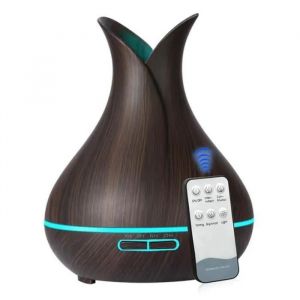 400ml 13W, Diffuseur d'Huile Essentielle électrique avec telecommande, LED Diffuseur Aromatique, Humidificateur d'air, veinure 02 - Neuf