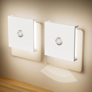 Lot De 2 Veilleuses Led Avec D&eacute;tecteur De Mouvement-Lumi&egrave;re Du Jour-Lumi&egrave;re Du Jour-Luminosit&eacute; R&eacute;glable-Pour Chambre D'enfant,Chambre &Agrave; Coucher,Cuisine,Escalier,Couloir - Neuf