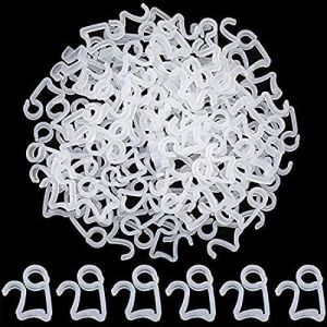 JEXNOVASHOP-Lot de 100 Plastique Crochets &agrave; Suspendre pour Guirlande Lumineuse de No&euml;l Bardeau de Goutti&egrave;re Crochets Ext&eacute;rieurs Blanc - Neuf