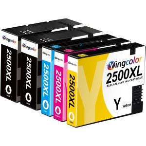 PGI-2500XL PGI 2500 Ink Cartridge Canon Maxify MB5150 Compatible Ink Cartridge 2500 XL 2500XL for MB5450 IB4150 MB5350 MB5455 MB5155 IB4050 MB5050 (Black, Cyan, Magenta, Yellow, 5 Pack) - Neuf