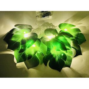 Guirlande Lumineuse &Agrave; 20 Led En Forme De Feuille De Monstera Pour La D&eacute;coration De La Maison Et Des F&ecirc;tes - Neuf