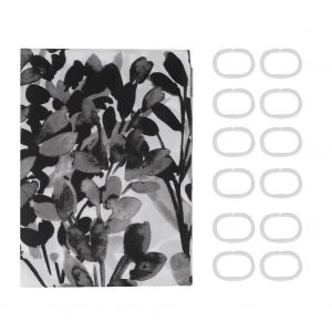 HJLIAN Rideaux de douche a imprime floral, rideau de bain durable et impermeable (gris) - Neuf