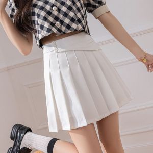 Jupe Plissée Grise Pour Femme, Jupe Courte D'été Taille Haute, Jupe De Costume Jk Pour Étudiante, Jupe Trapèze - Neuf