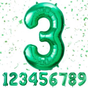 Number 3 Birthday Balloon, Green Number 3, 40 Inches  101 Cm Giant Helium Balloons Xxl Inflatable Balloons, Number Balloon Birthday Decoration Flights With Helium - Neuf