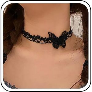 Kales-Collier Ras Du Cou En Dentelle Noire Collier En Dentelle Papillon Vintage Collier En Dentelle Gothique Collier À Motif Dentelle Collier Court En Dentelle Bijoux Pour Femmes Et Filles Cocktail - Neuf