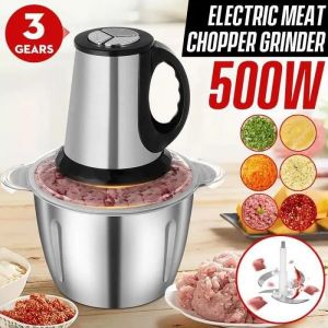 UNIQUE V 3L 220V 550W 4 Lames Hachoir Électrique 3 Vitesses Multifonction à Viande Légumes Mixeur Culinaire Epice Ail Trancheuse - Neuf