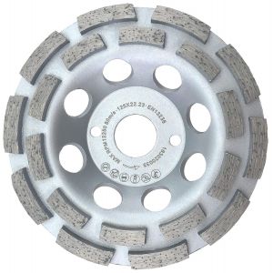Meule Boisseau Diamant&eacute;e 125 Mm Universelle Pour B&eacute;ton Et Pierre-Double Rang&eacute;e,Fixation 22,2 Mm - Neuf