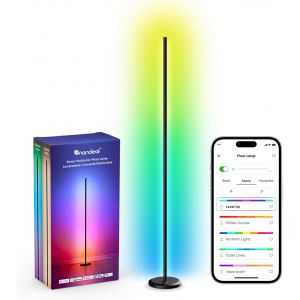 Lampadaire Led Rgbic 1700lm, Lampe Sur Pied Pour Salon Compatible Avec Alexa Et Matter, Synchronisation Musicale, 16 Millions Couleurs Et 200+ Modes De Sc&egrave;ne, Lampe De Chambre - Neuf