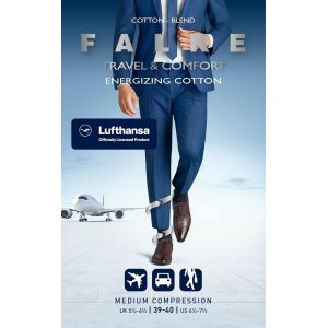 Lufthansa Travel & Comfort Homme Energizing Cotton Chaussettes Longues Compression Forte Meilleure Circulation Sanguine Id&eacute;ales Pour Voyager Et Position Assise Respirantes Douces 1 Paire - Neuf