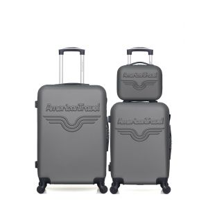 AMERICAN TRAVEL - Lot de 3 - Valise weekend, valise cabine et vanity CHELSEA - Neuf