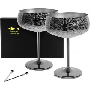 Verres &Agrave; Martini Dark Knight En Acier Inoxydable 14oz - Neuf