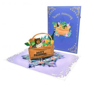 3D Happy Pessah carte de voeux ensemble carte d'invitation pliable - Neuf