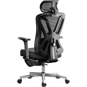 Ulteronixshop-P5 Chaise de Bureau Ergonomique Fauteuil de Bureau - Soutien Lombaire 2D R&eacute;glable, Appui-T&ecirc;te et Accoudoirs R&eacute;glables, Inclinaison 135&deg;, Noir avec Repose-Pieds - Neuf