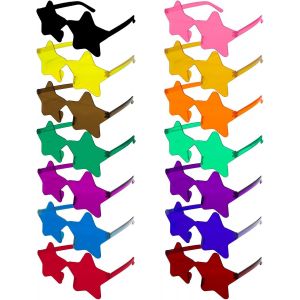 Mevronisshop-14 Paires Lunettes En Forme De Coeur & &Eacute;toile, Hippie R&eacute;tro Multicolores, Lunettes De Soleil Transparentes Couleur Bonbon, Accessoires Photo Dr&ocirc;le De Lunettes De Soleil De F&ecirc;te Pour Cost - Neuf