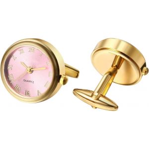 Eryi-Montres Boutons De Manchette Hommes Montre De Poche : Ronde Analogique Quartz Bouton De Manchette Montre Avec Chiffres Romains Boutons De Chemise Manchettes Cadeaux Pour Hommes Mariage - Neuf