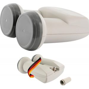Monoblock Single LNB 1-Participant numérique Accessoires pour Parabole Protection Contre Les intempéries Raccords dorés Gris Clair Astra Eutelsat Récepteur Satellite - Neuf