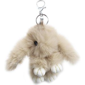KAL-Porte-Cl&eacute;s Lapin En Peluche Poms Pendentif De Sac Mignon Moelleux Pendentif Pour Voiture Sac &Agrave; Main Sacs - Neuf
